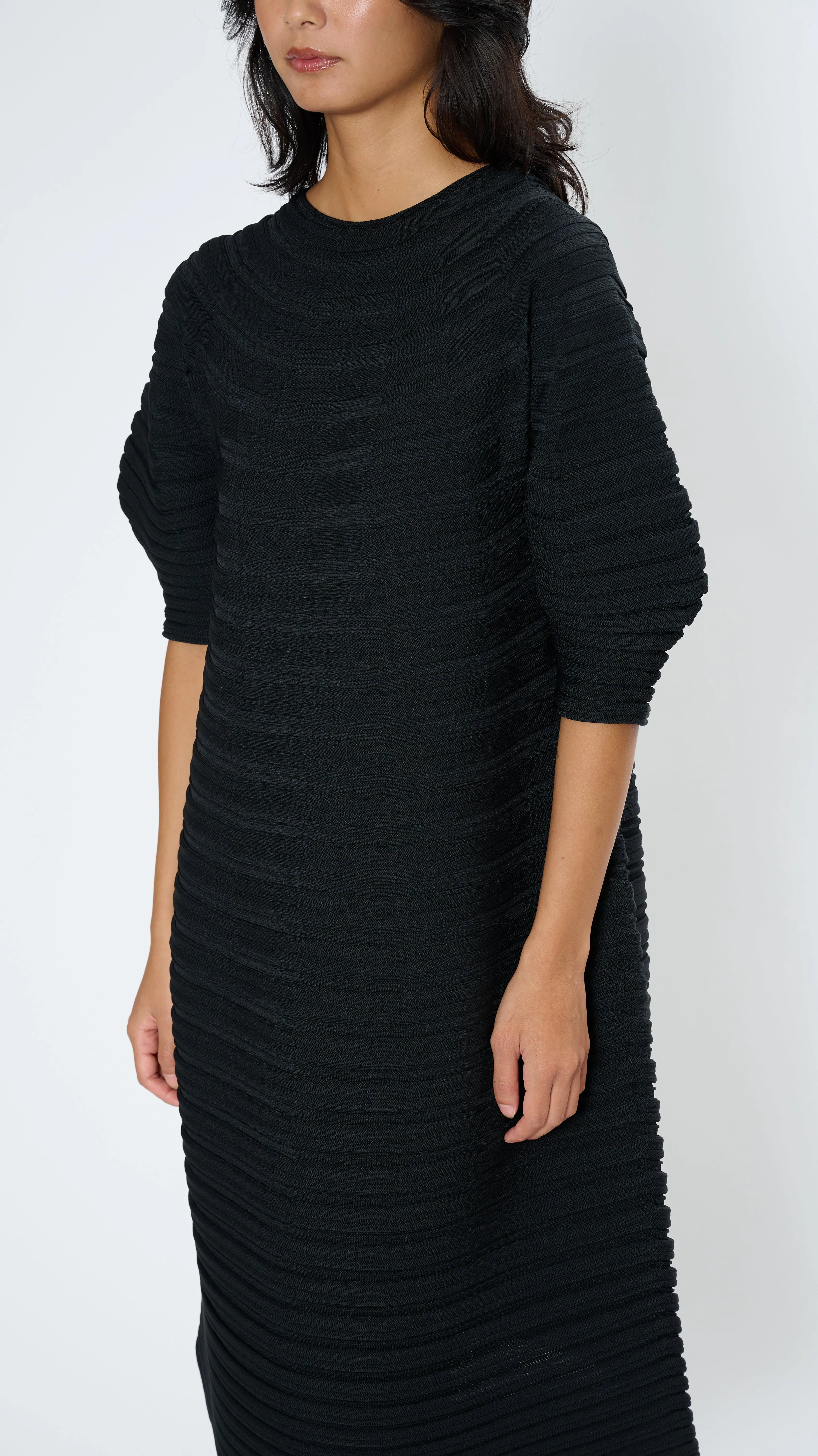 Mushroom Knit Dress in Black