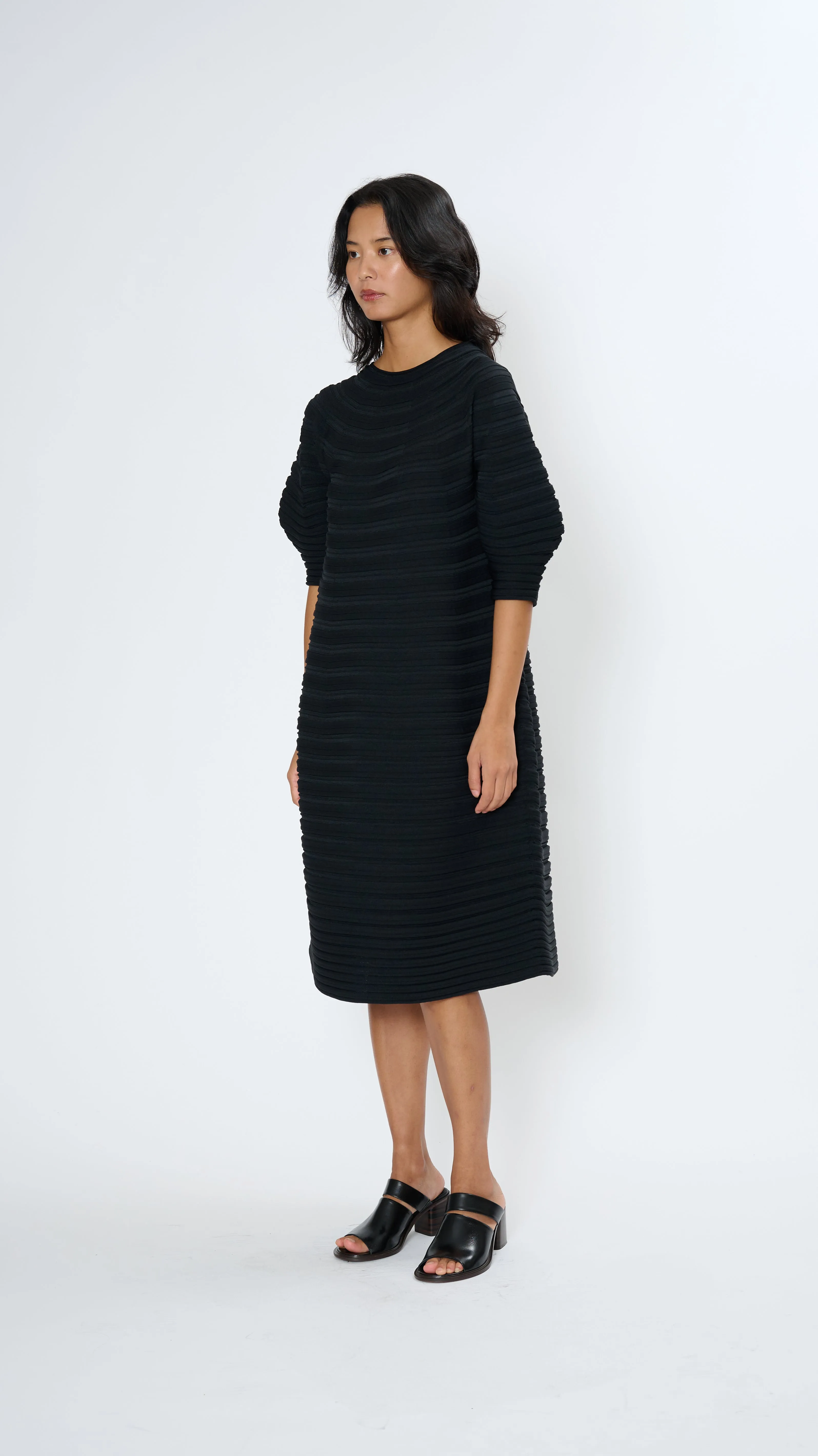 Mushroom Knit Dress in Black
