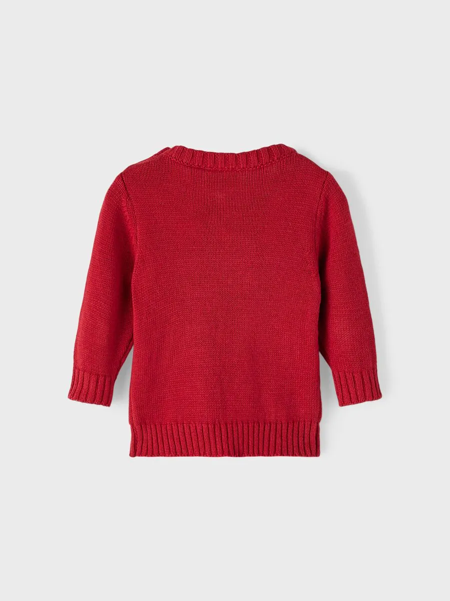 Name it pullover pupazzo di neve rosso neonati