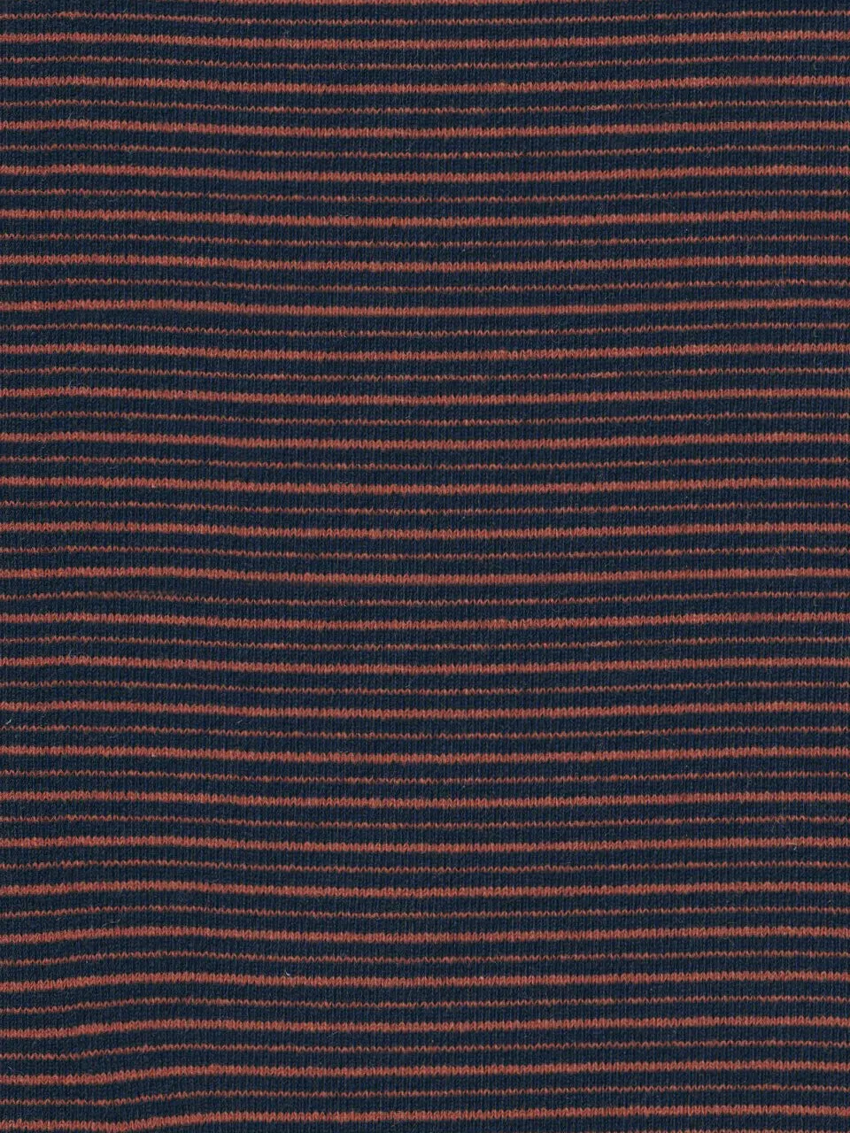 Navy/ Orange Stripe Contrast Ruffle Cuff U-back Knit Top