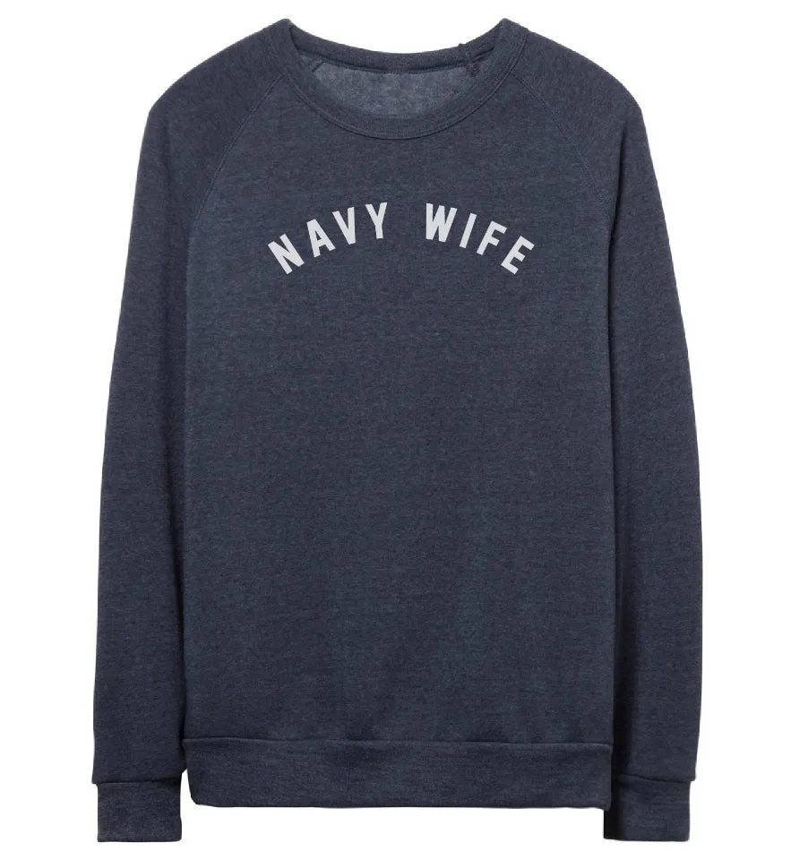 NAVY WIFE Pullover Sweatshirt