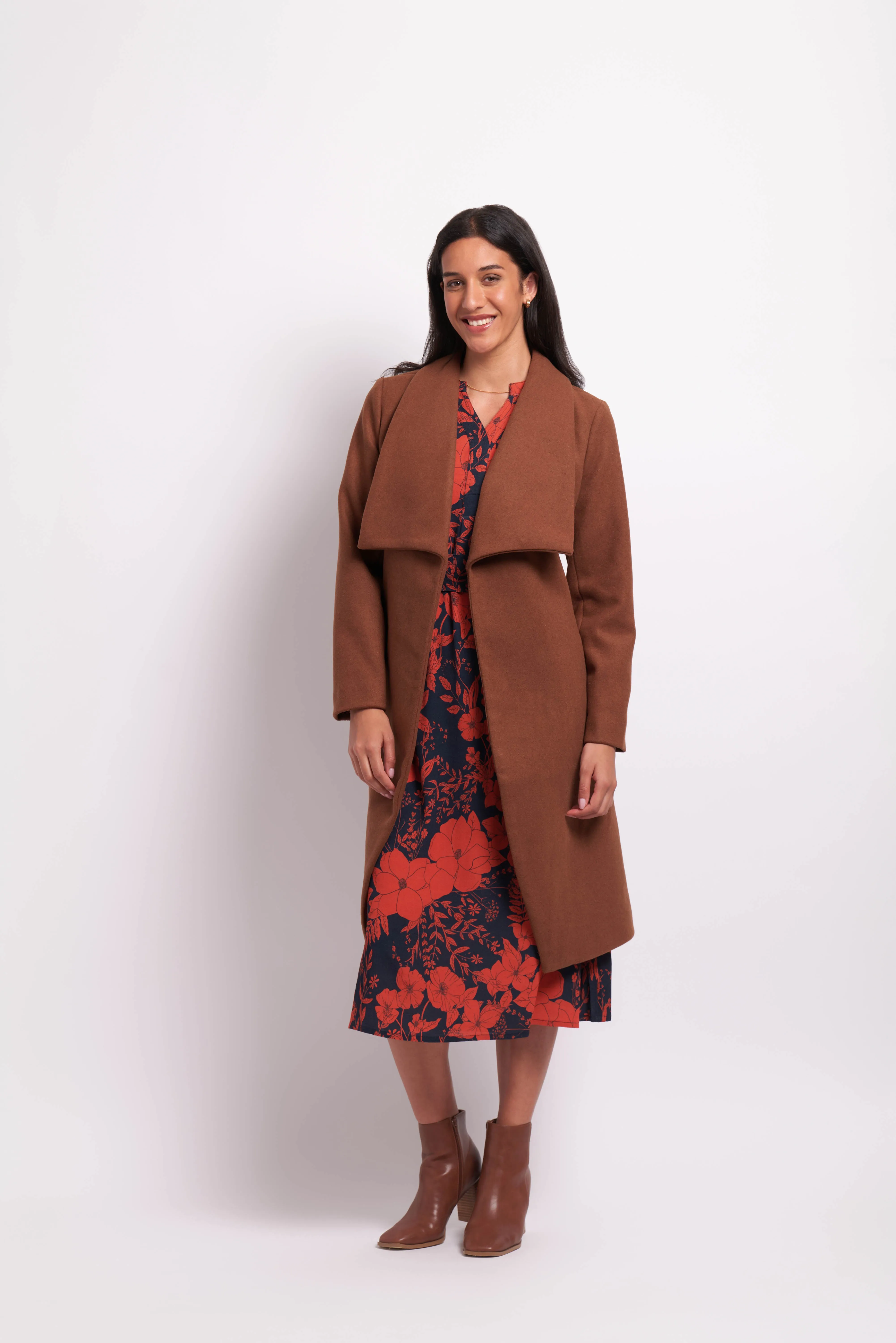 Oh3 Tie Detail Coat TP14437 - Caramel