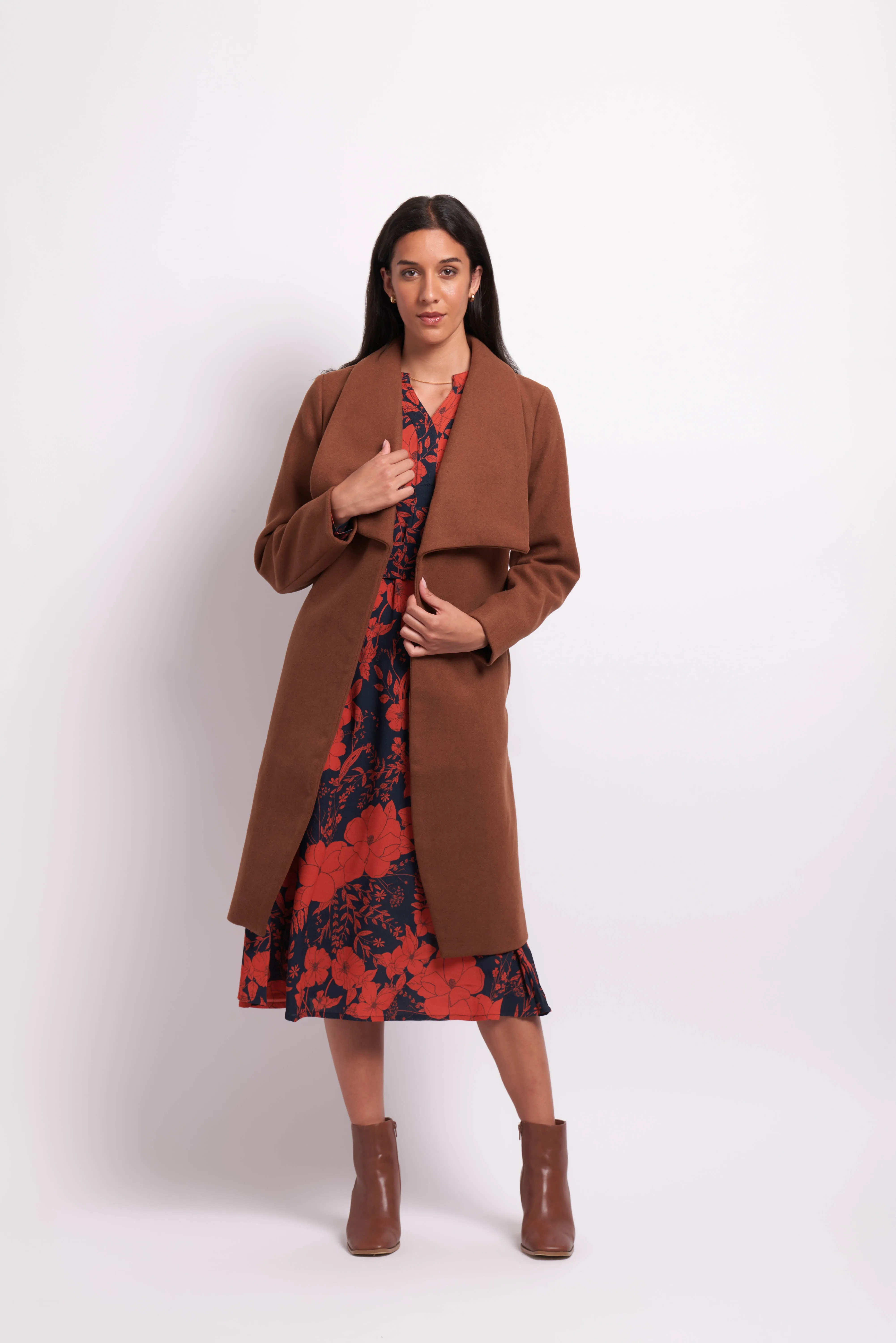 Oh3 Tie Detail Coat TP14437 - Caramel