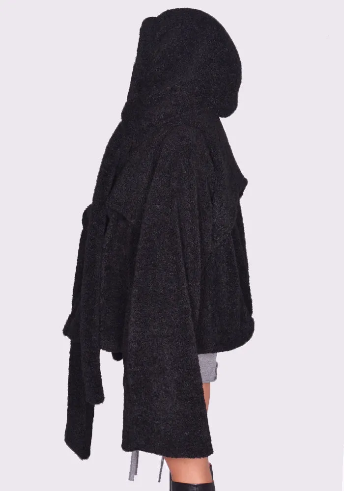 OTTOLINGER 1230703921 WRAP TEDDY SHORT COAT BLACK