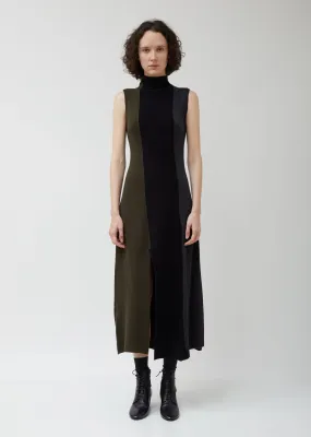 Patchwork Sleeveless Wool Dress