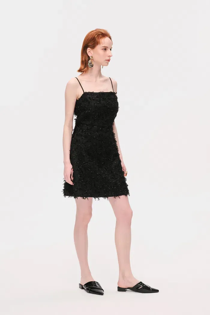 Patty Backless Strap Dress in Tweed