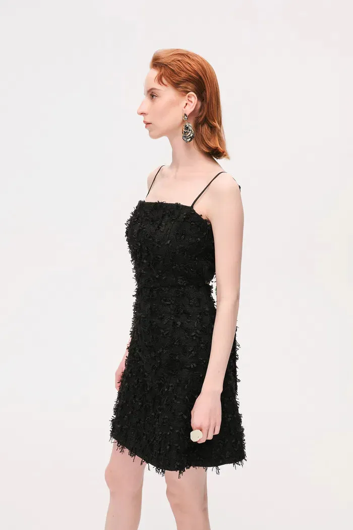 Patty Backless Strap Dress in Tweed