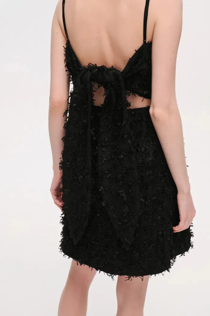 Patty Backless Strap Dress in Tweed