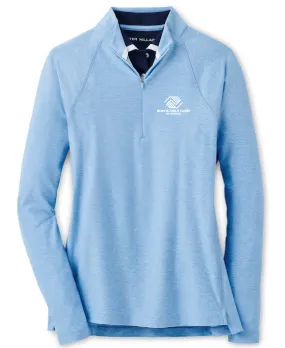Peter Millar Women's Melange Raglan Sleeve Perth Layer Quarter-Zip - Cottage Blue