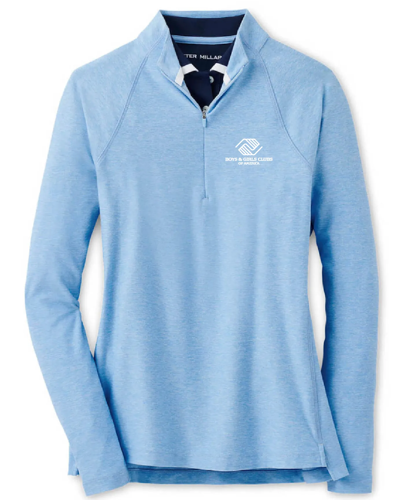 Peter Millar Women's Melange Raglan Sleeve Perth Layer Quarter-Zip - Cottage Blue