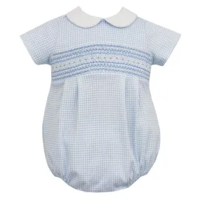 Petit Bebe Parker Blue Gingham Knit Bubble