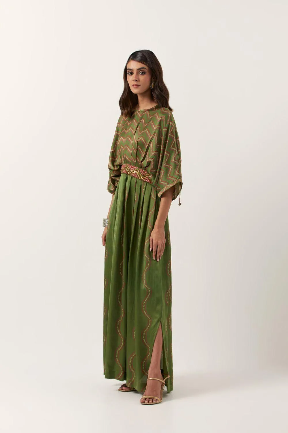 Pickle Green Waistbelt Dress