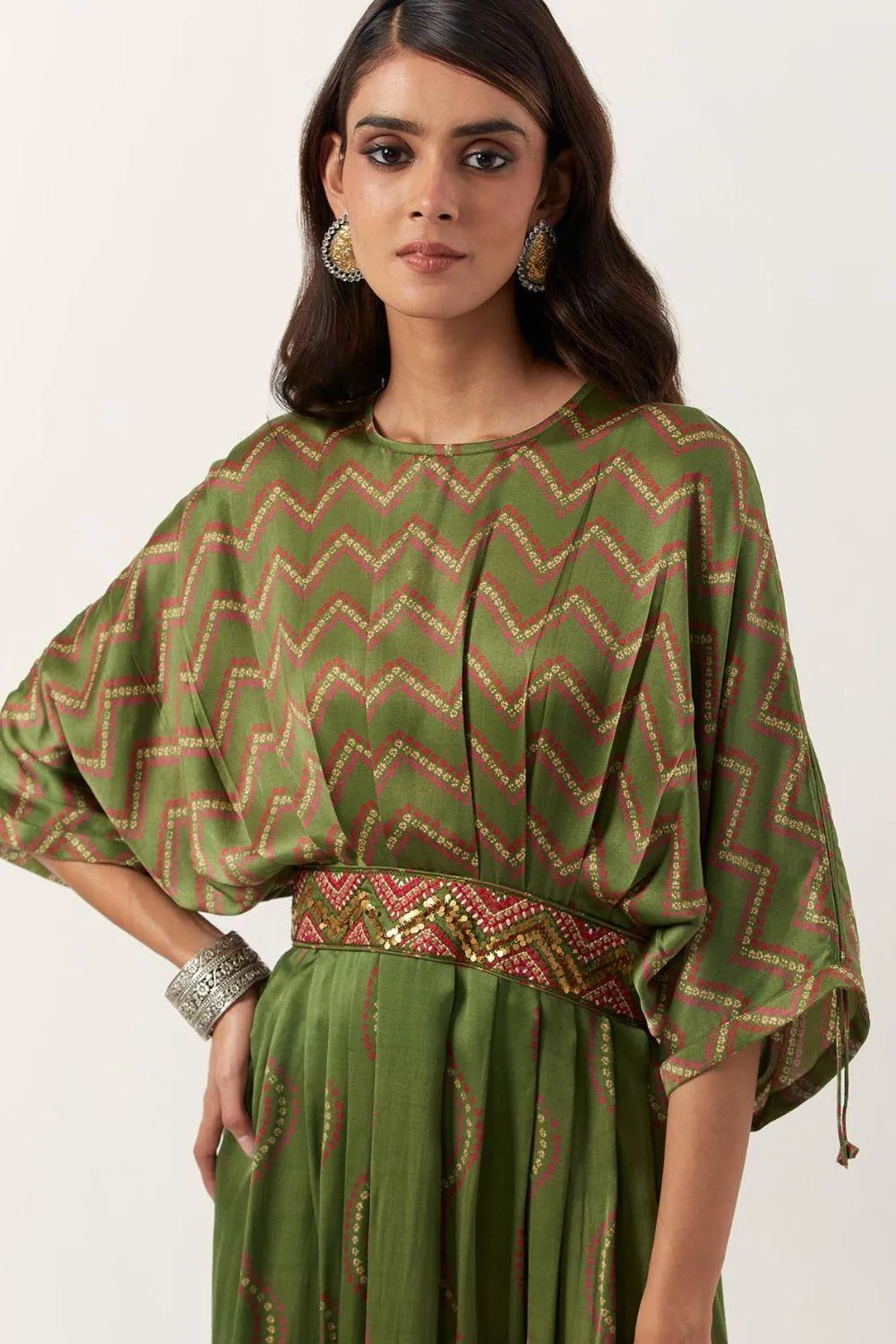 Pickle Green Waistbelt Dress