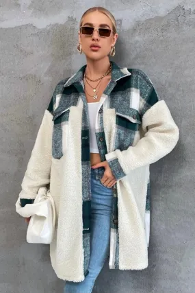 Pine For You Plaid Teddy Coat