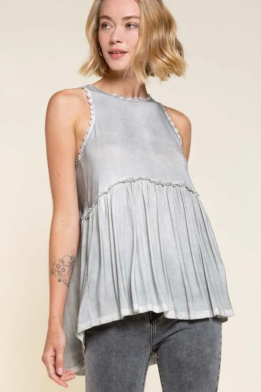 POL Sweet and Simple Babydoll Knit Tank Top