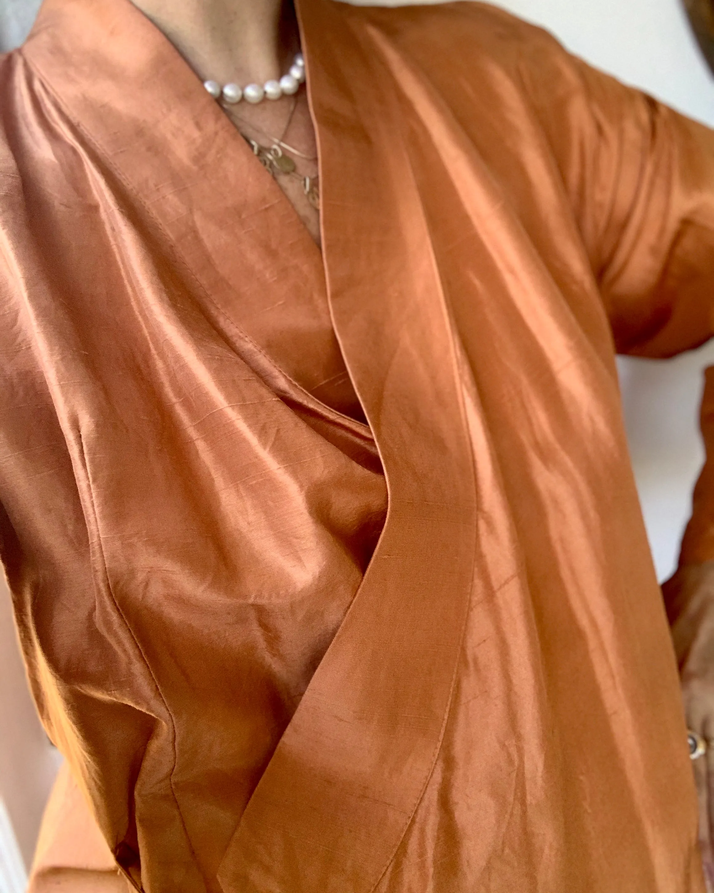Raw Silk Jacket Robe