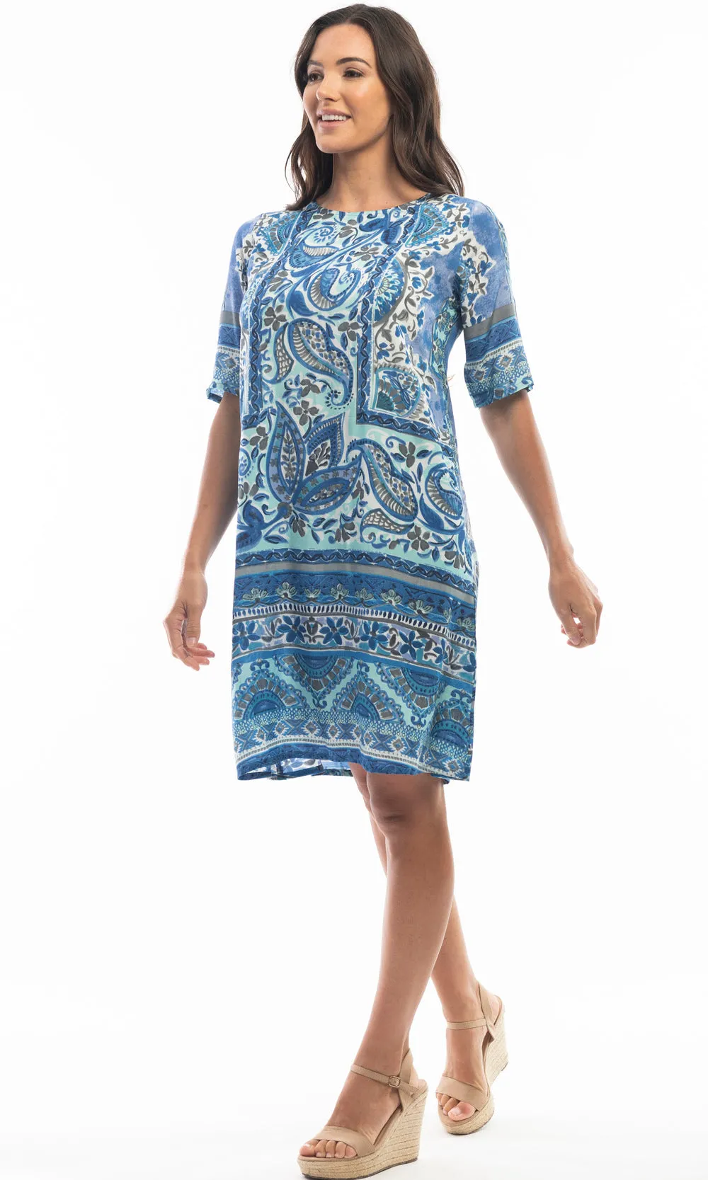 Rayon Dress Contemporary Matheran Blue