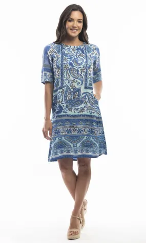 Rayon Dress Contemporary Matheran Blue
