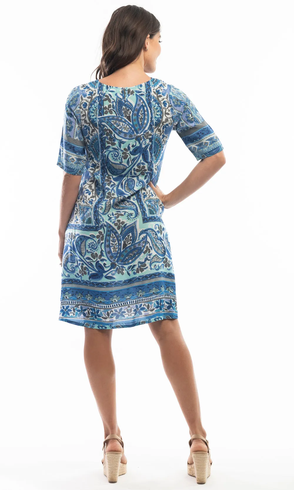 Rayon Dress Contemporary Matheran Blue
