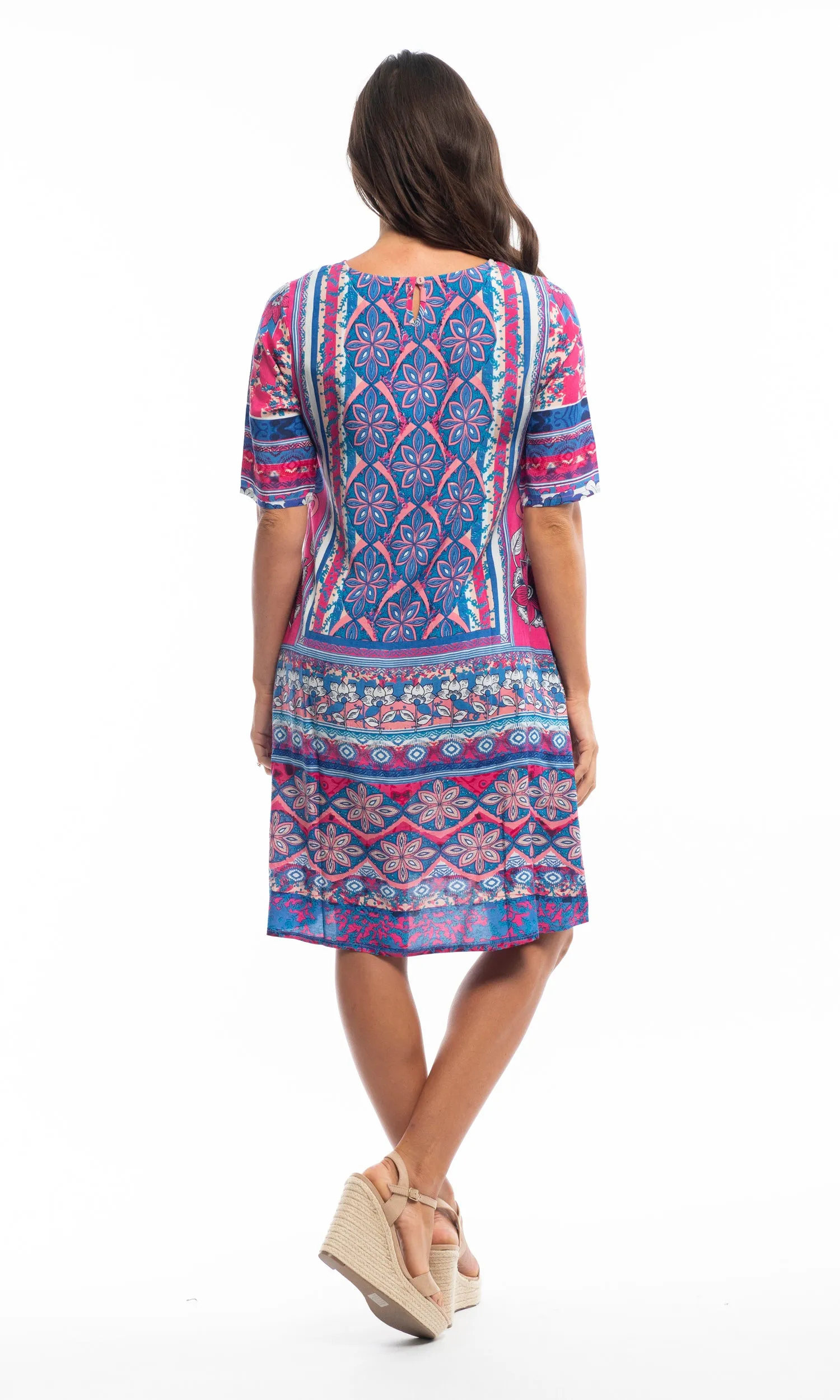 Rayon Dress Contemporary St Tropez - Blue