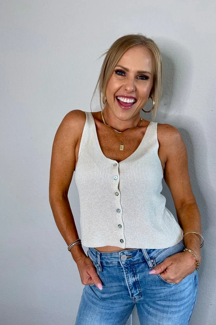 Remi Lightweight Lurex Knit Tank