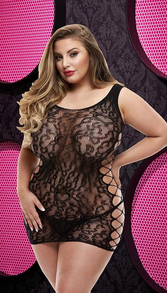 Romantic Heart Pattern Mini Dress