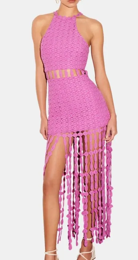 Saylor Fringe Midi Dress