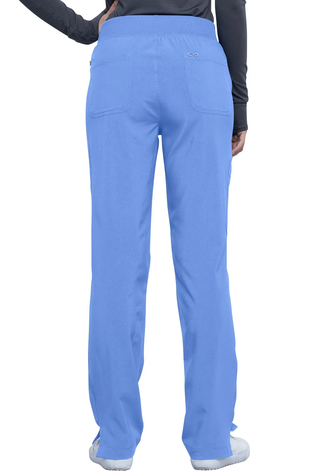 Scrub Pants - Cherokee Infinity Women's Mid Rise Tapered Leg Pull-on Pants - Ciel, CK065A