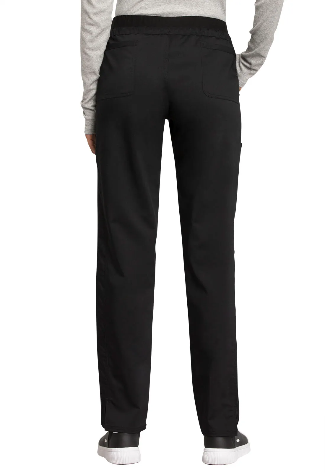 Scrub Pants - Cherokee WW Revolution Women's Mid Rise Tapered Leg Drawstring Pant - Black, WW105