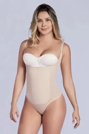SHAPERLOVE Thermal Open Bust Thong Bodysuit