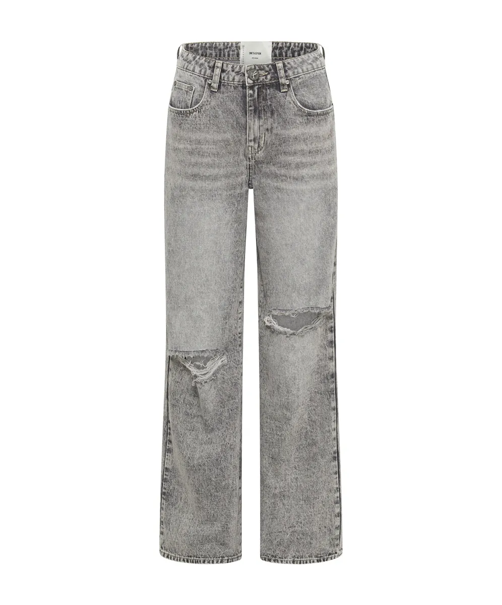 SMOKE JACKSON MID WAIST WIDE LEG JEANS