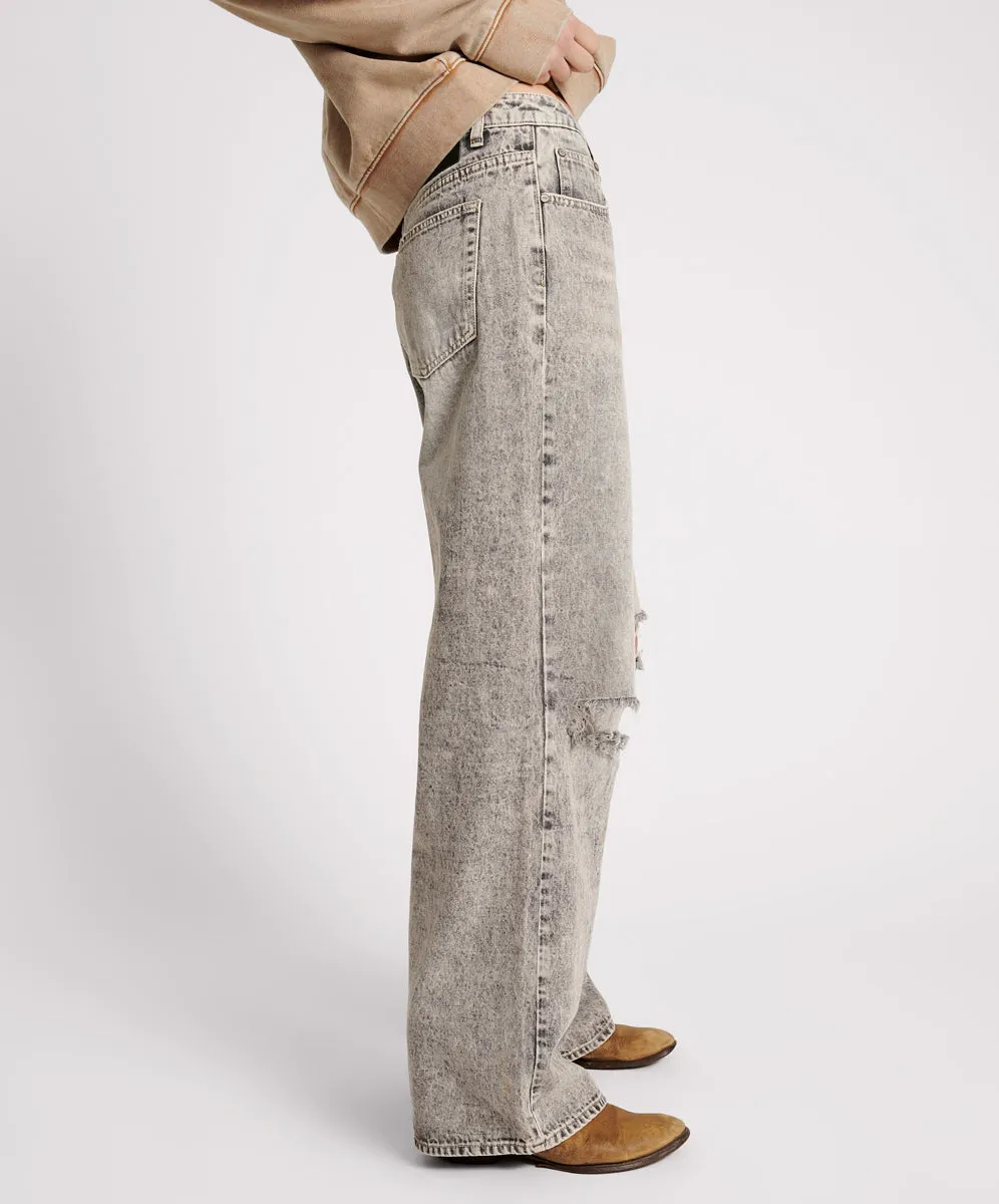 SMOKE JACKSON MID WAIST WIDE LEG JEANS
