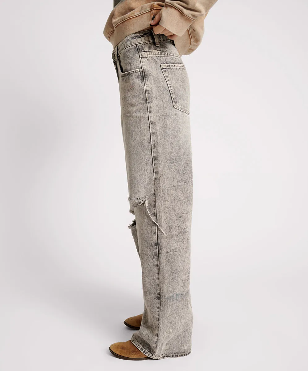 SMOKE JACKSON MID WAIST WIDE LEG JEANS