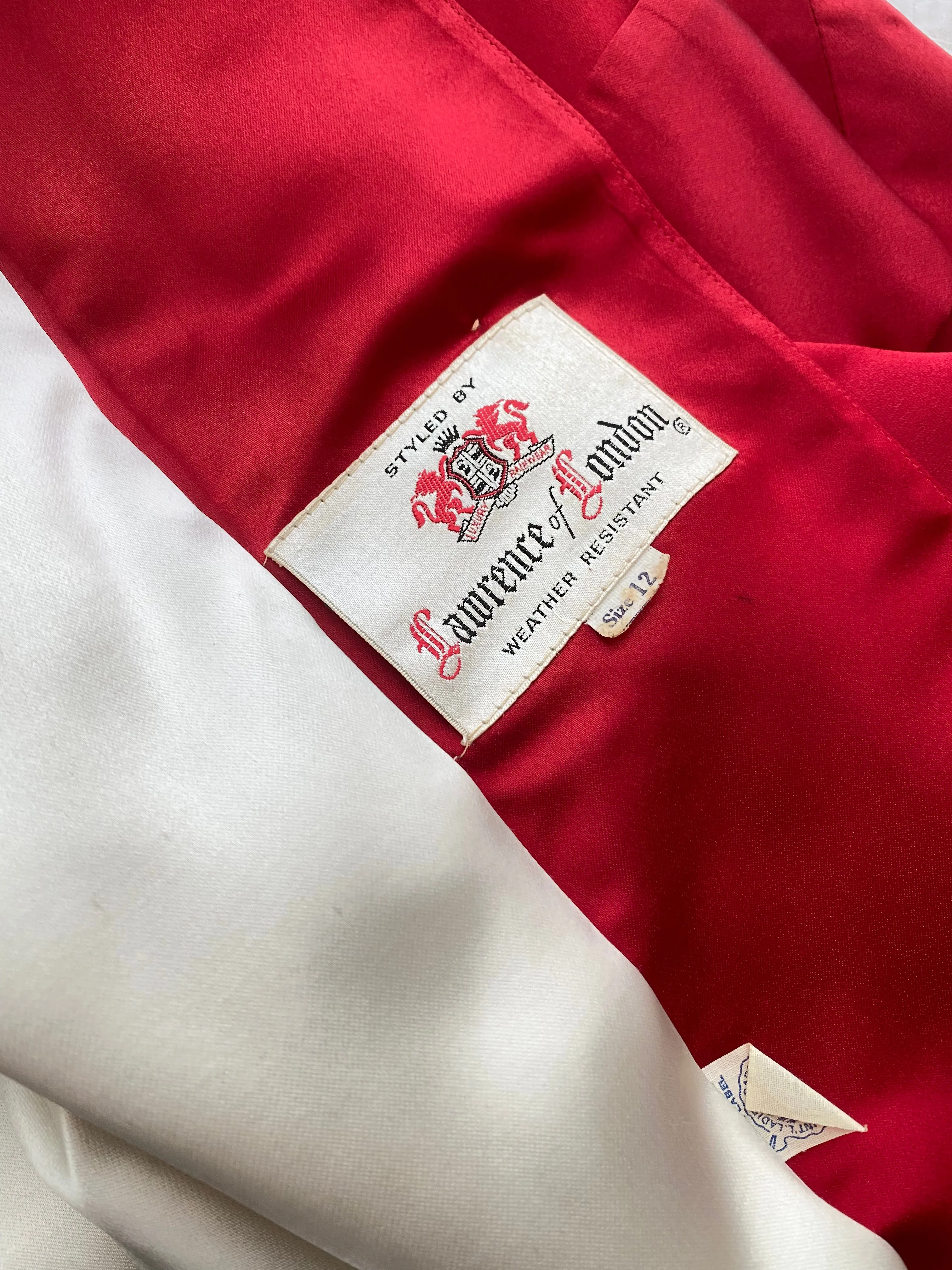 Spectacular 1950's Crimson Silk Swing Coat By Lawrence of London / ML
