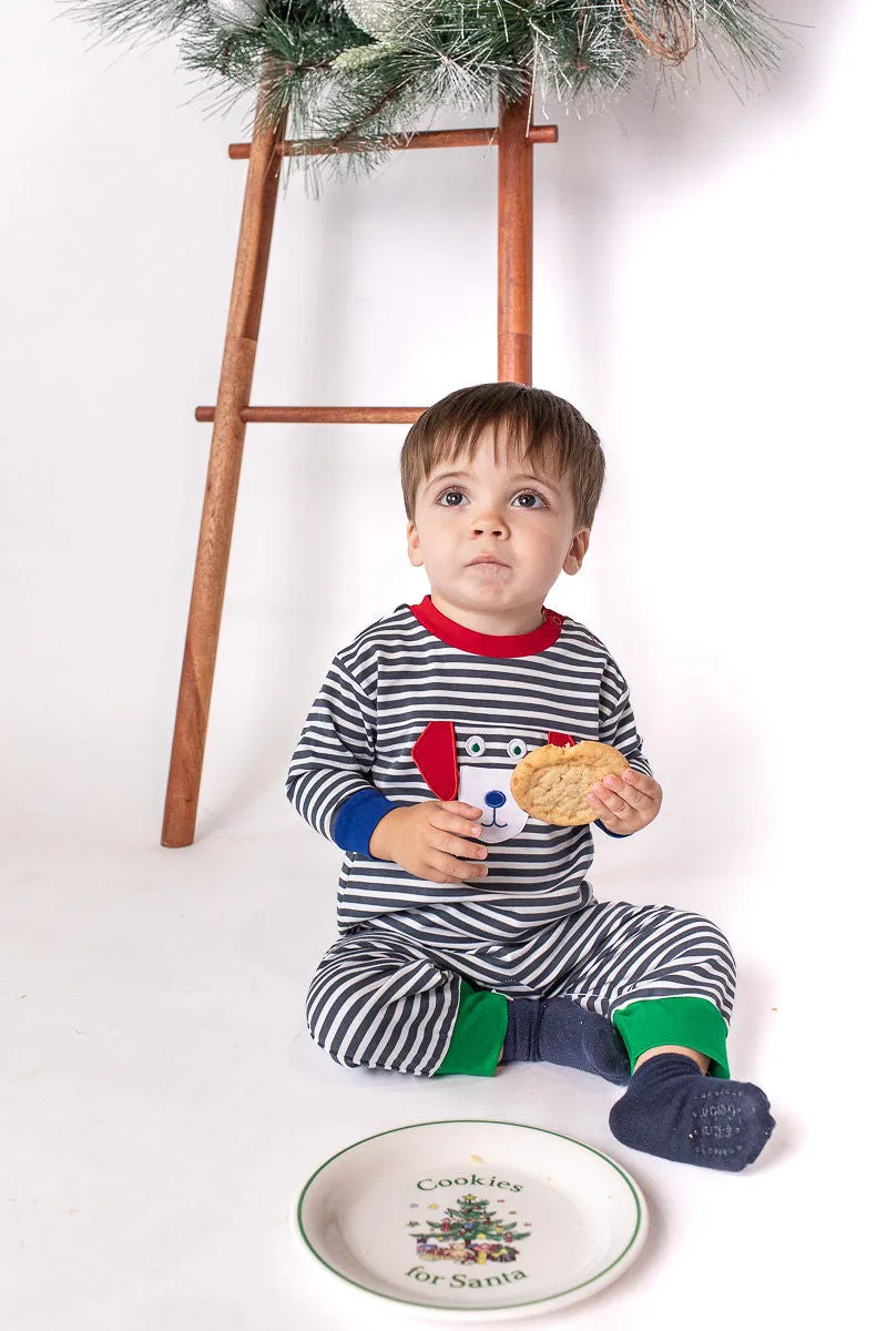 Stripe Knit Longall With Dog Face