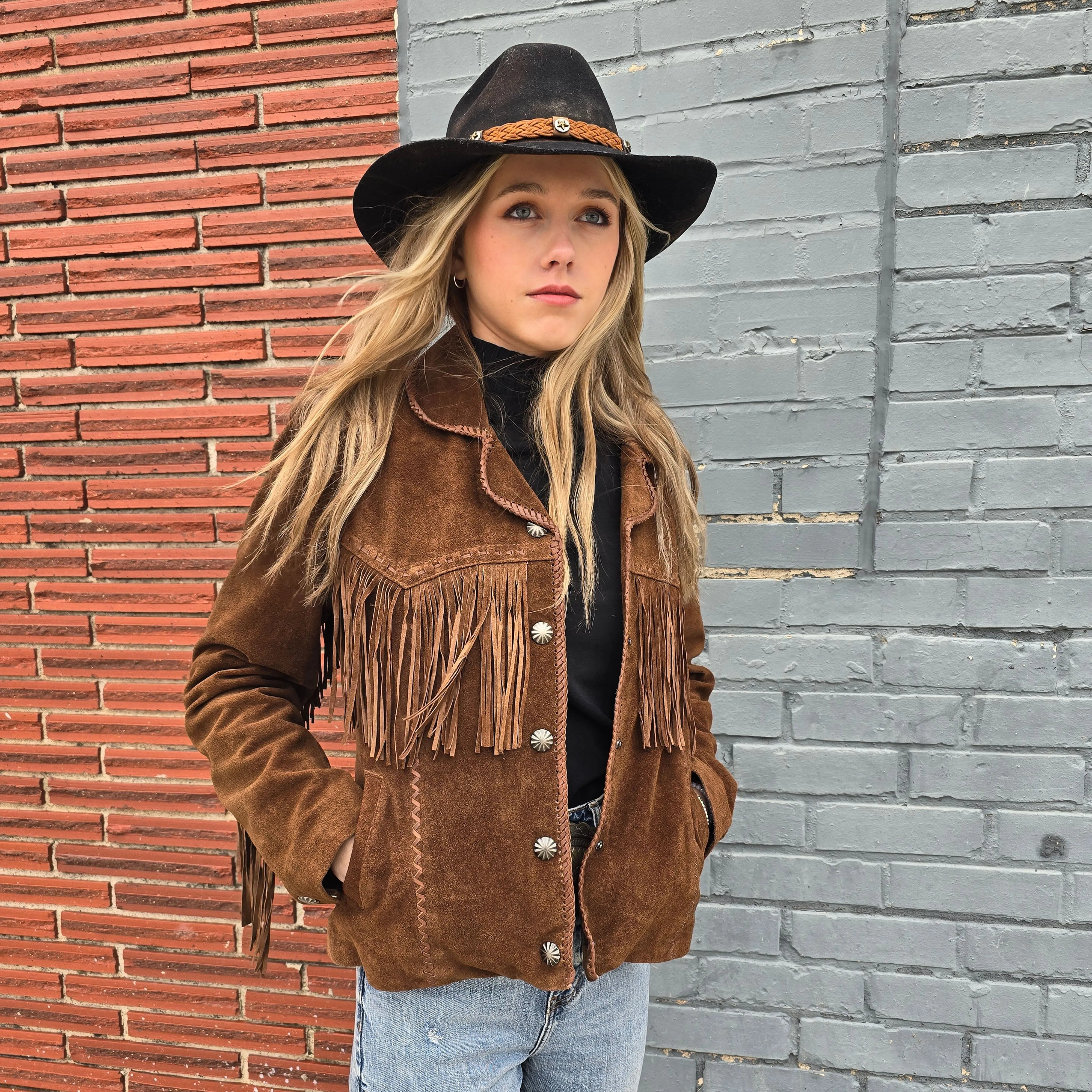 Suede Fringe Jacket - Cafe Brown - Scully - JSY37
