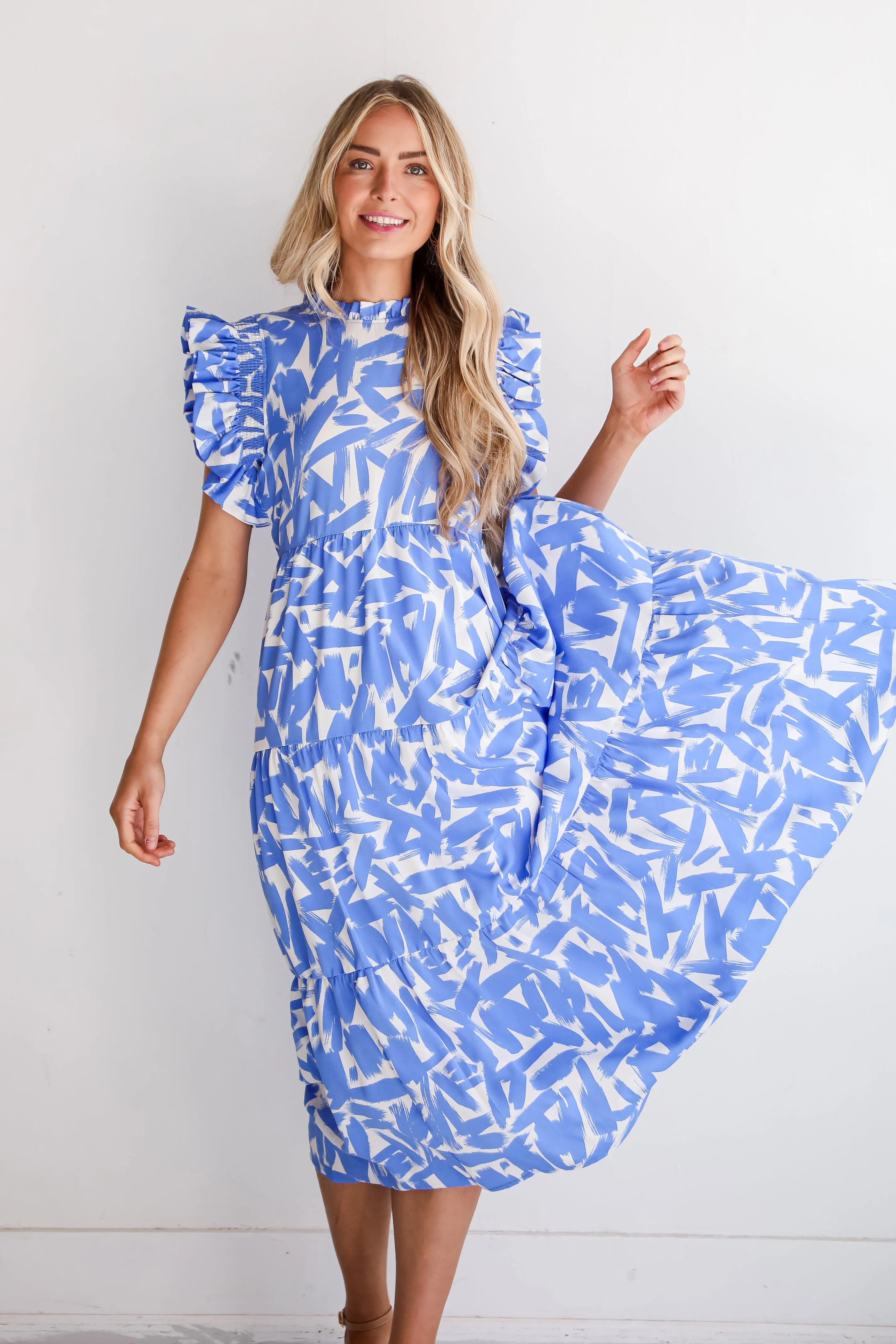 Sunny Attraction Blue Tiered Maxi Dress