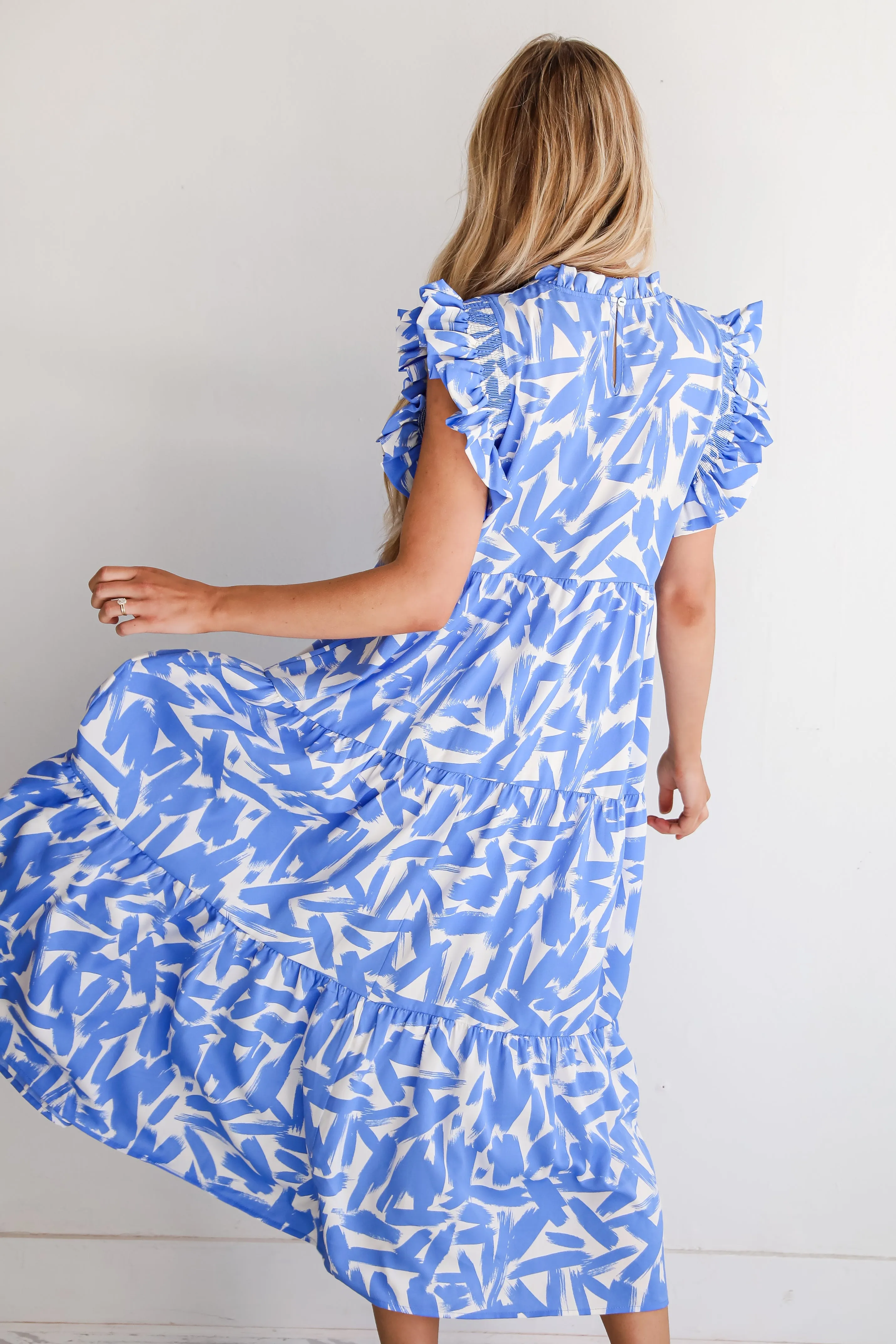Sunny Attraction Blue Tiered Maxi Dress