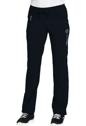 SVH - OB Nurses - 1123A Black Ladies Low Rise Straight Leg Drawstring Pant