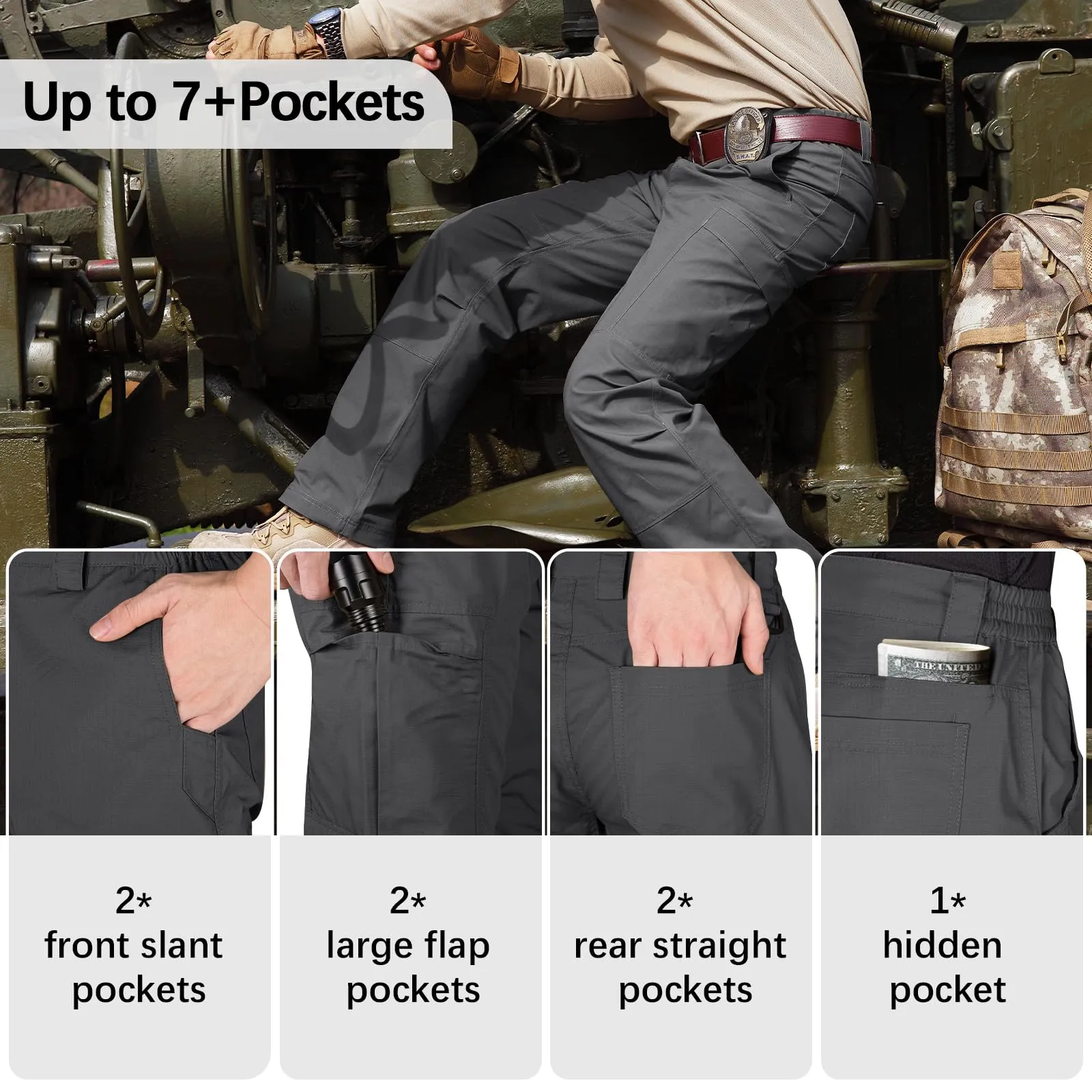 SWIFT Men's Lightweight Ripstop Tactical Pants