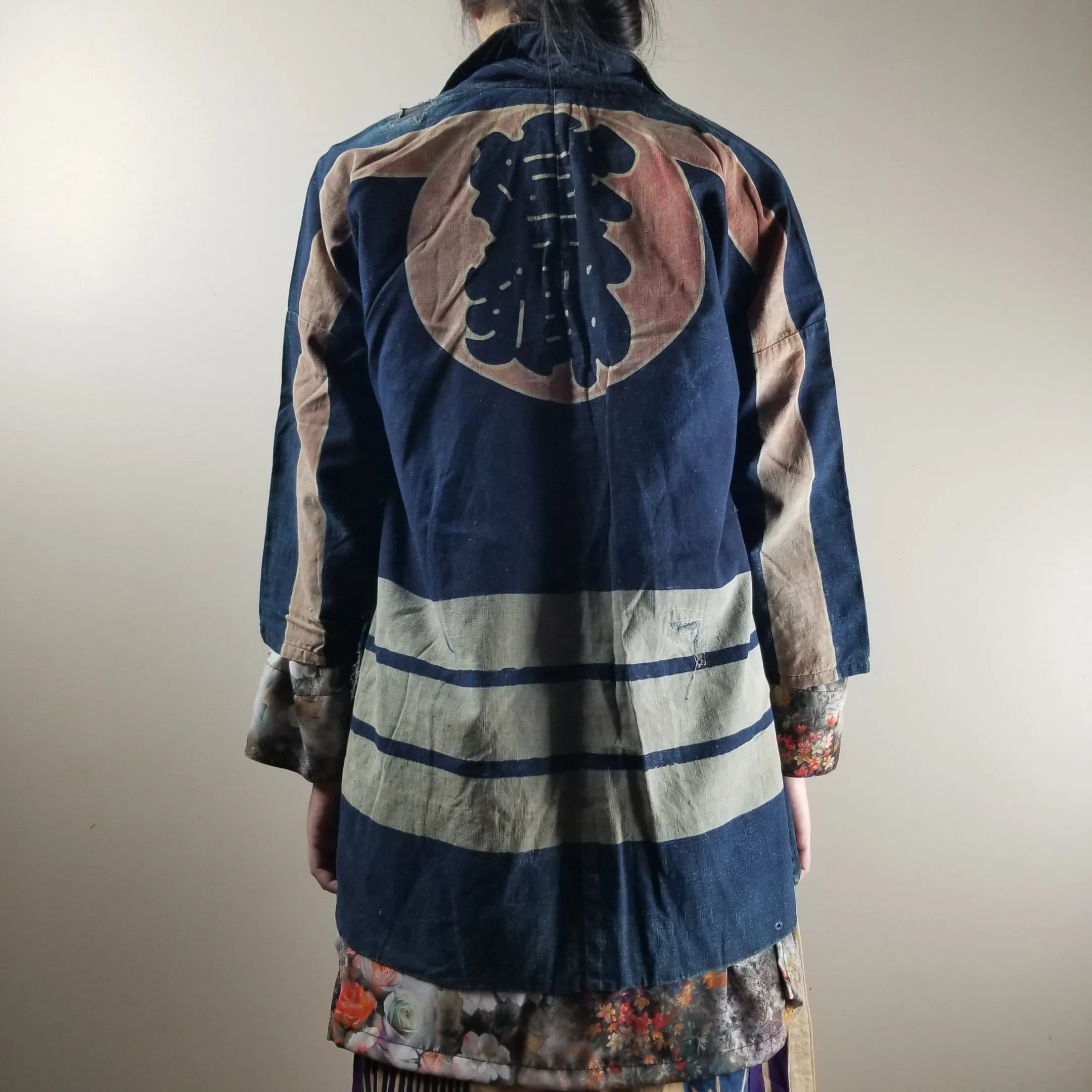 Taisho to Early Showa Era Japanese Fireman Indigo Boro Jacket