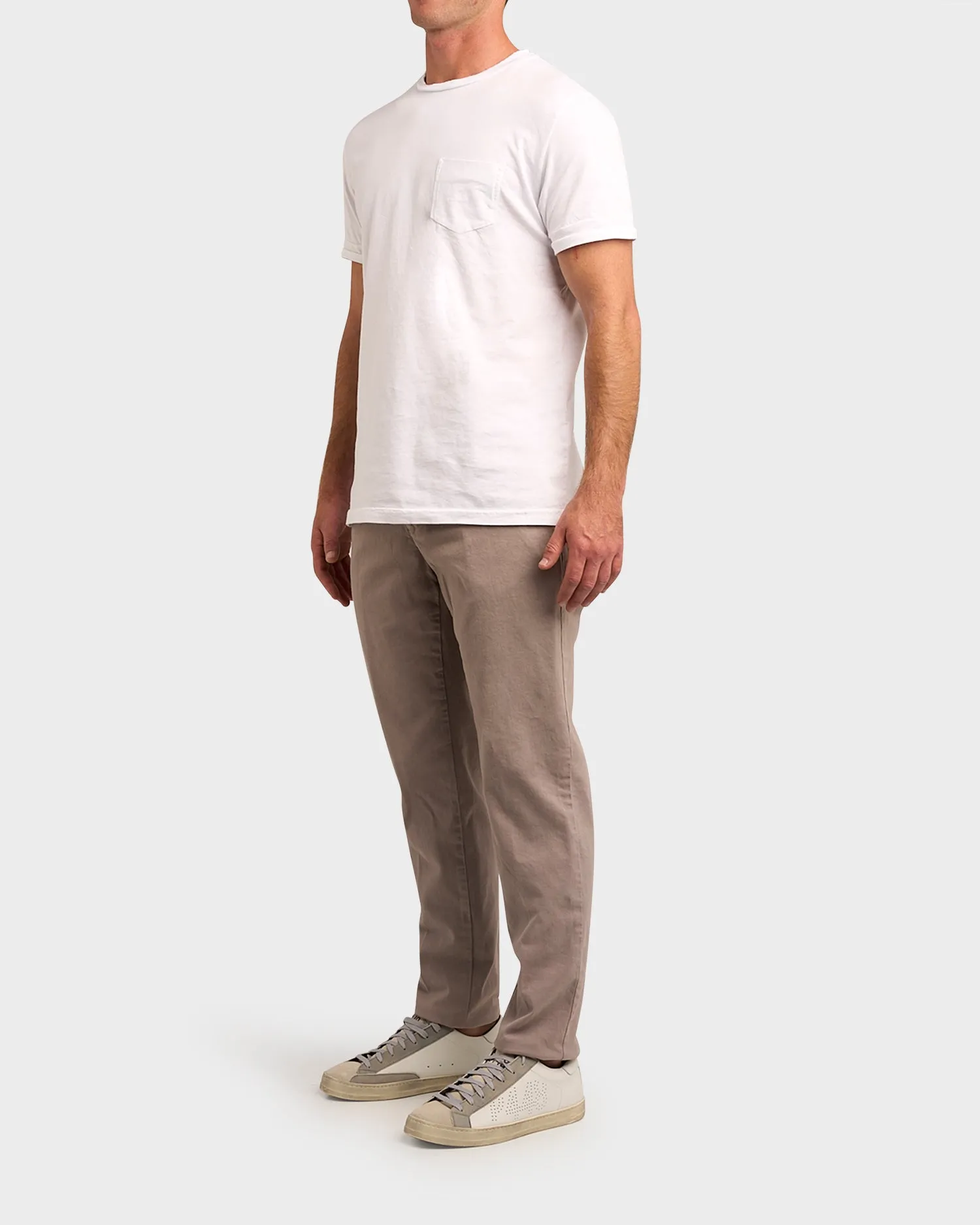 Taupe Cotton Stretch Chinos