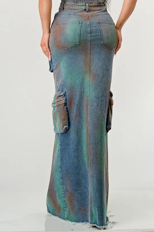 TEEK - VINTAGE HAND WASHED BUTTON UP SLIT DENIM DRESS
