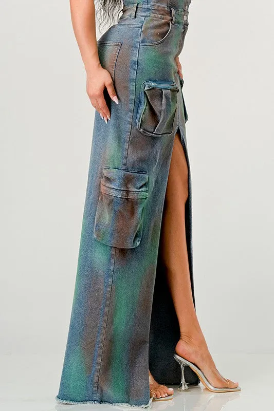 TEEK - VINTAGE HAND WASHED BUTTON UP SLIT DENIM DRESS