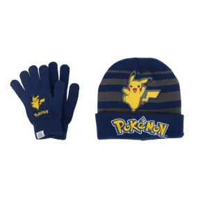 Textiel Trade Kids' One Size Fits Most Pokemon Pickachu Hat and Gloves Winter Set