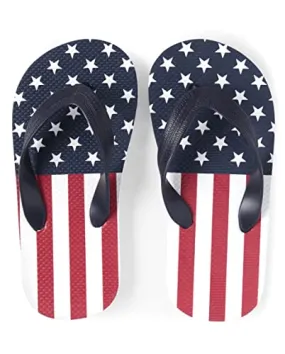 The Children's Place Boys Everyday Flip Flops Sandal, Stars/Stripes, 1-2 Big Kid