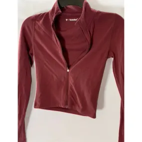 TNACTION Women's Burgundy Mock-Neck Zip-Up Long Sleeve Lightweight Jacket SZ XS