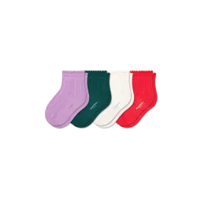 Toddler Pointelle Calf Sock 4-Pack