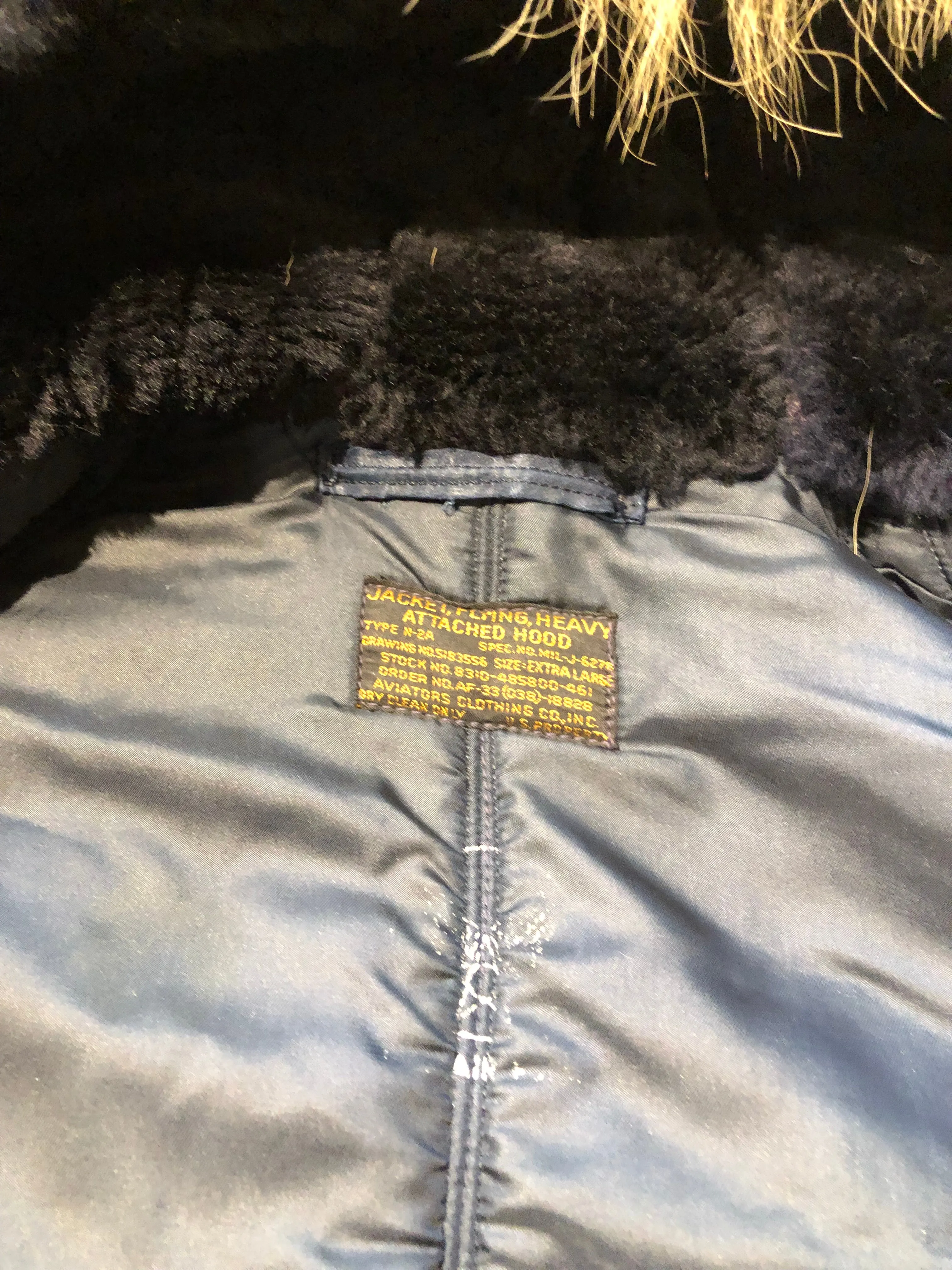 Ultra Rare Vintage 1950’s USAF Flight Jacket with Fur Trimmed Hood, N-2A, Made in USA