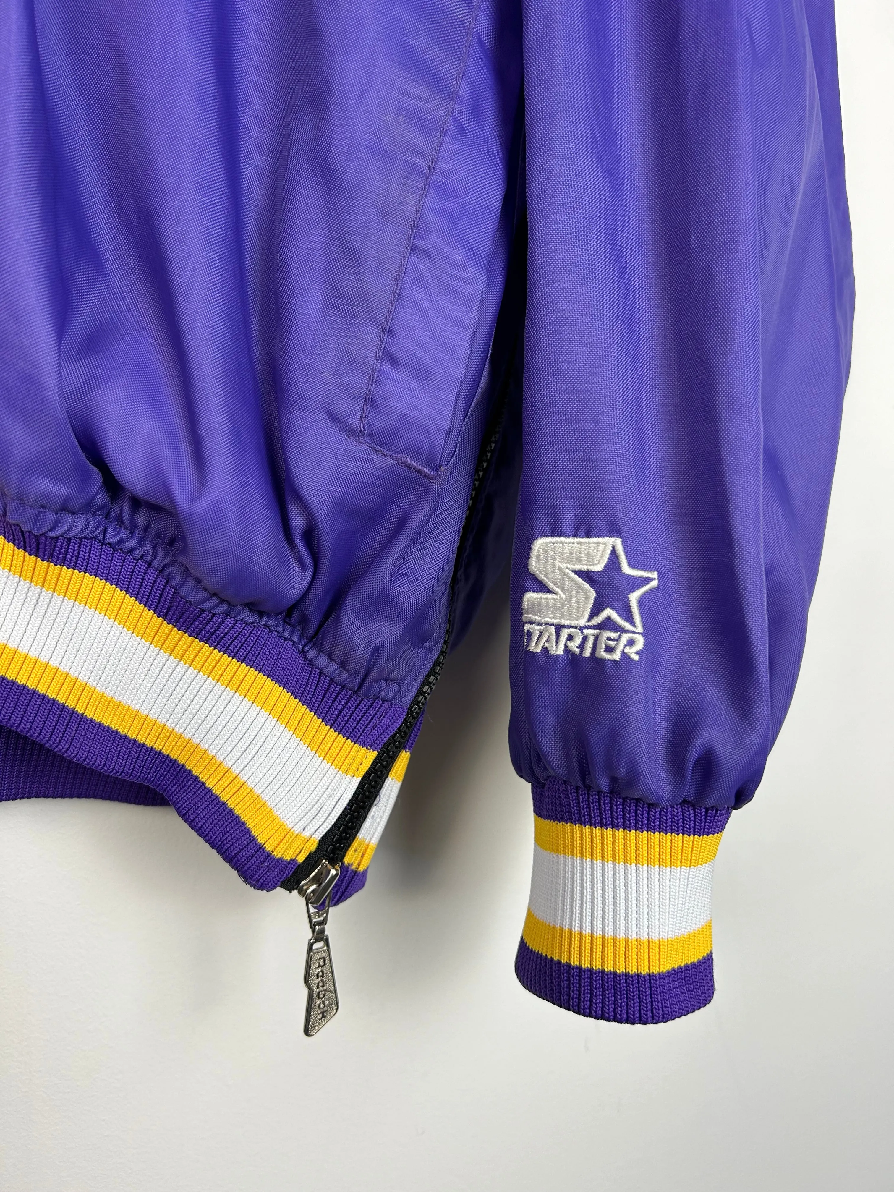 Vintage 90's Starter Minnesota Vikings Script Purple Pullover Windbreaker